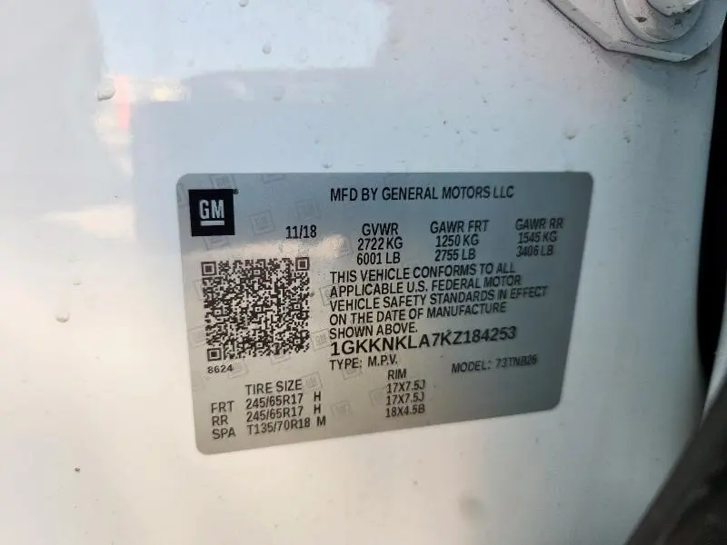 2019 GMC ACADIA SLE  