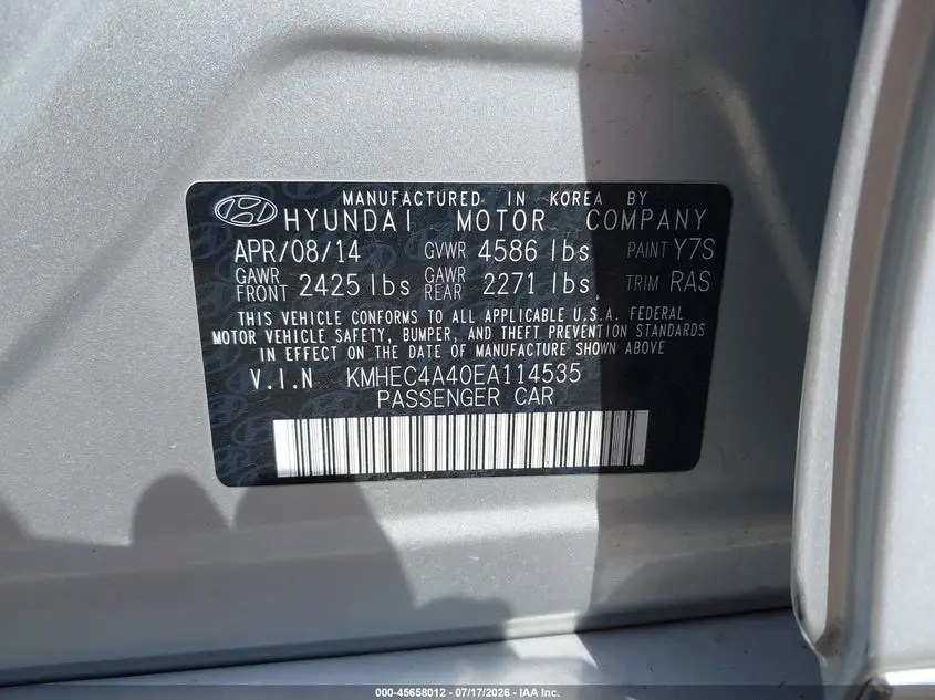 2014 HYUNDAI SONATA HYBRID  