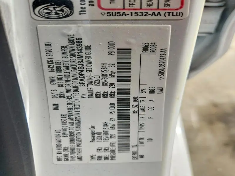 2018 FORD FIESTA SE  