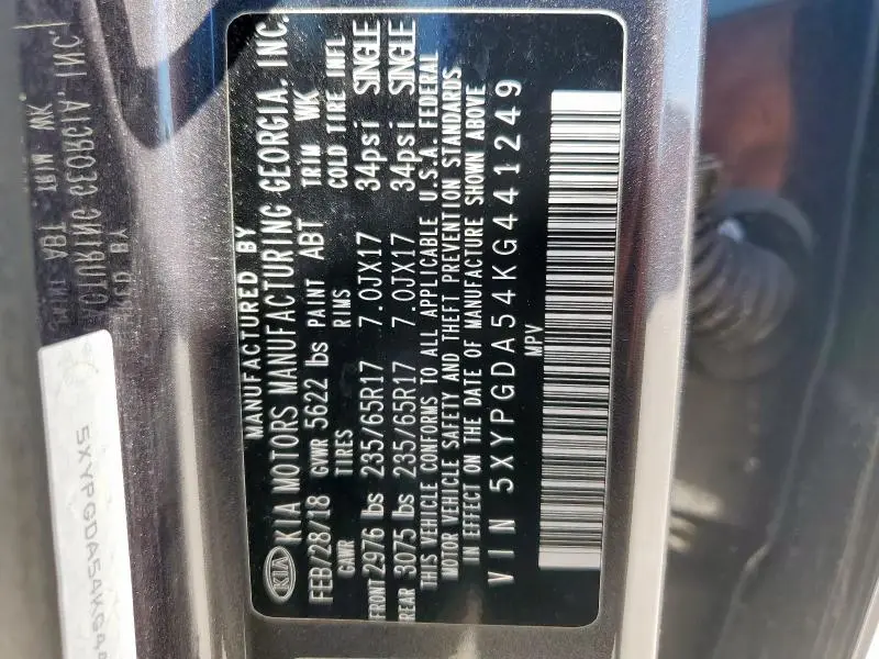 2019 KIA SORENTO LX  