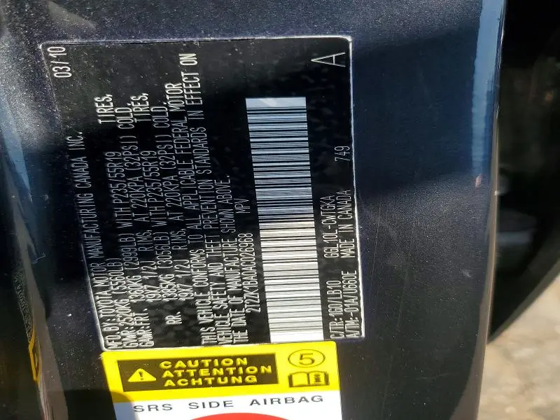 2010 LEXUS RX 350 BASE  