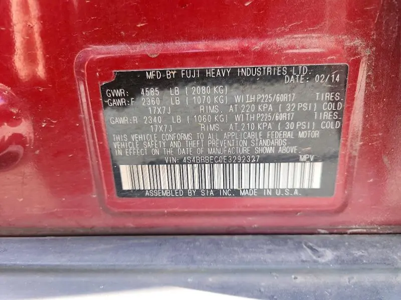 2014 SUBARU OUTBACK 2.5I PREMIUM  