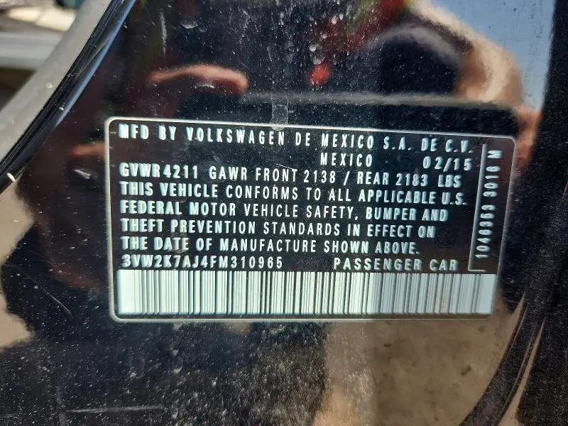 2015 VOLKSWAGEN JETTA BASE  