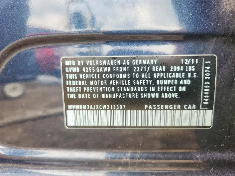 2012 VOLKSWAGEN GOLF   