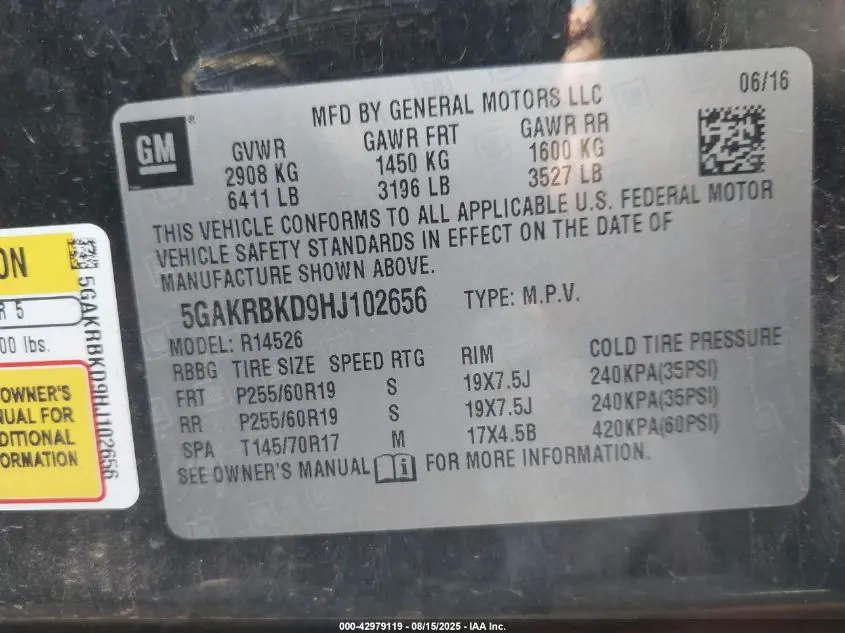 2017 BUICK ENCLAVE LEATHER