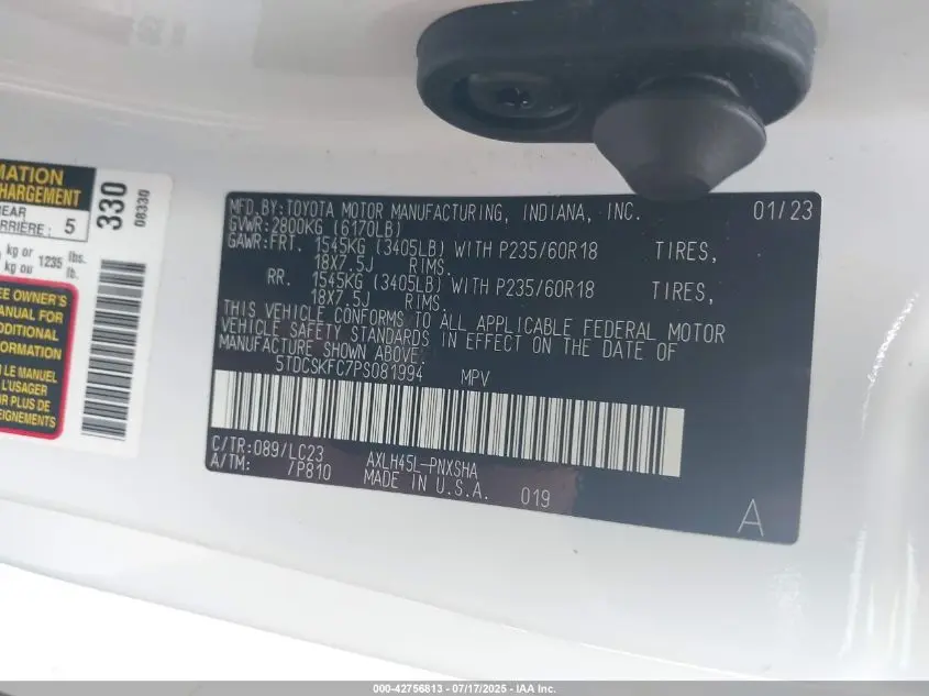 2023 TOYOTA SIENNA 25TH ANNIVERSARY EDITION