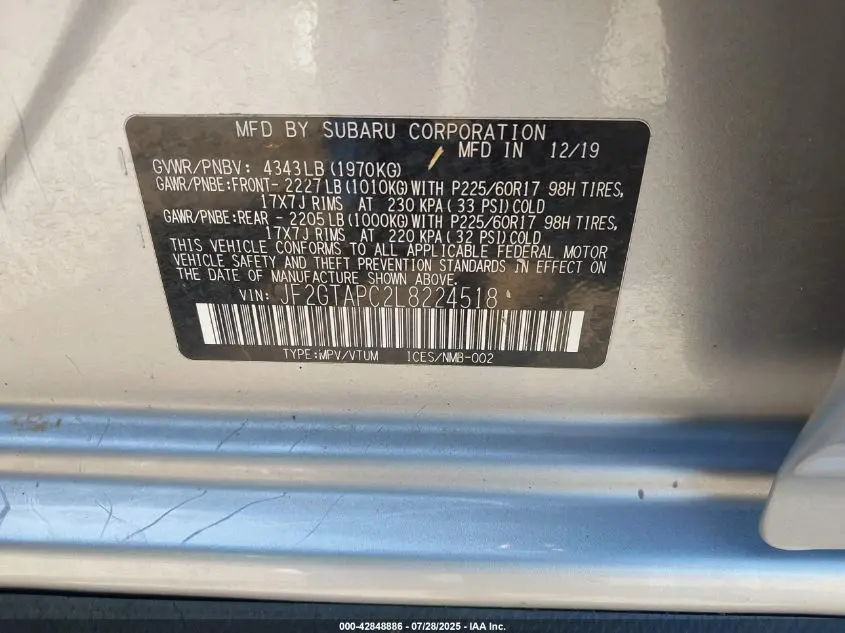 2020 SUBARU CROSSTREK PREMIUM
