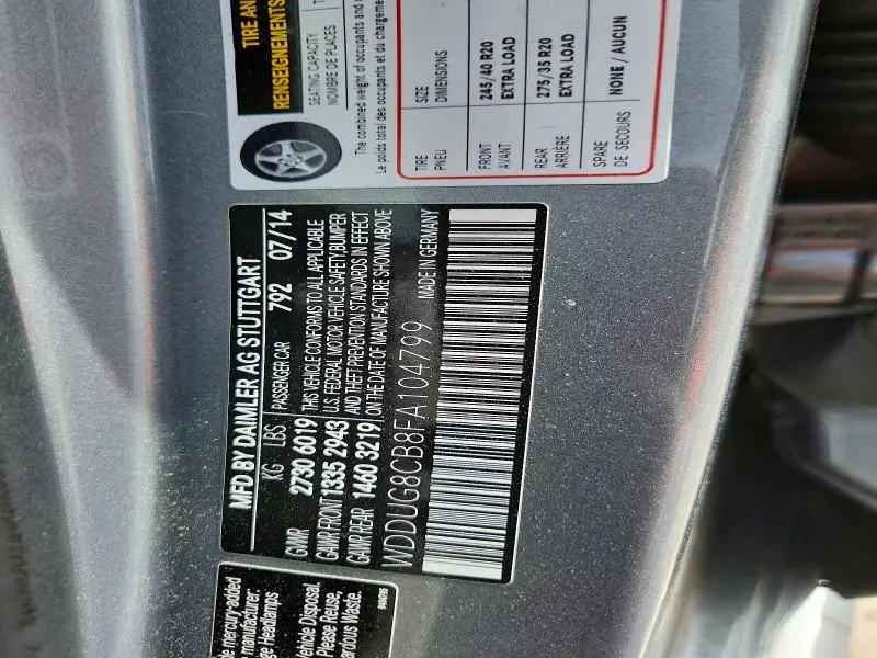 2015 MERCEDES-BENZ S 550  