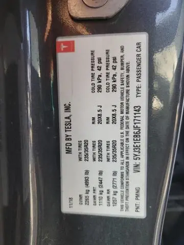 2018 TESLA MODEL 3   