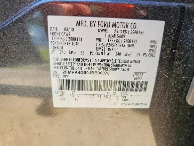 2018 FORD EDGE SE  