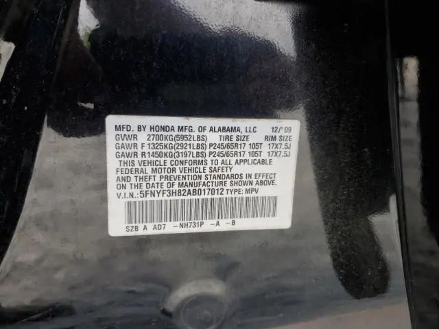 2010 HONDA PILOT TOURING  