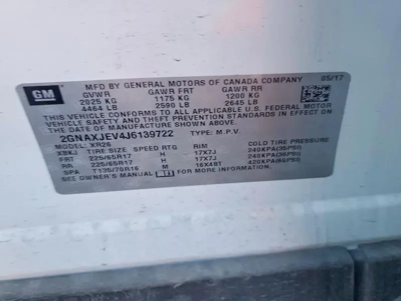 2018 CHEVROLET EQUINOX LT  