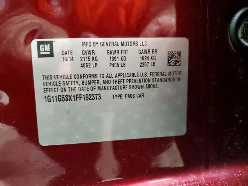 2015 CHEVROLET MALIBU LTZ  