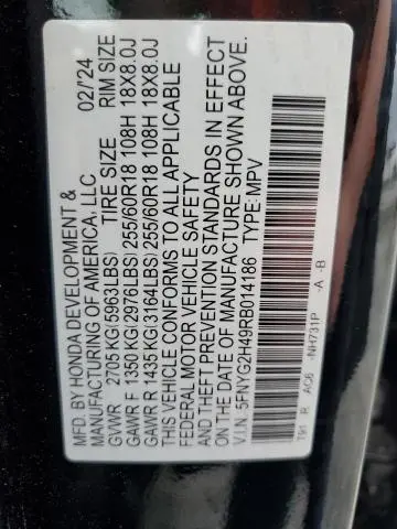 2024 HONDA PILOT EXL  