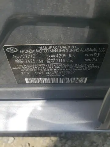 2013 HYUNDAI SONATA GLS  