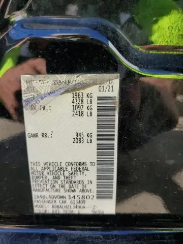 2021 NISSAN ALTIMA SV  