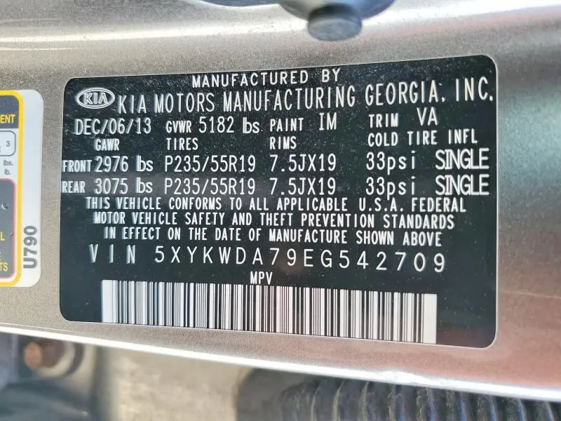 2014 KIA SORENTO SX LIMITED  