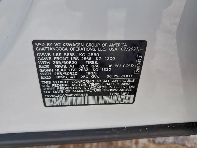 2021 VOLKSWAGEN ATLAS CROSS SPORT SE  