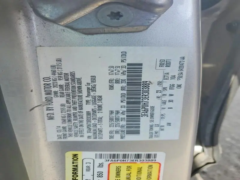 2014 FORD FUSION SE  