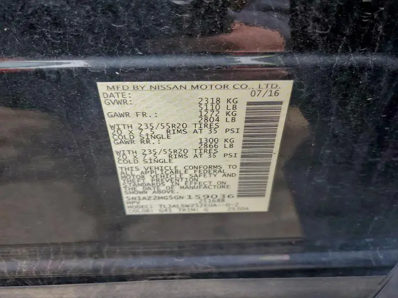 2016 NISSAN MURANO S  