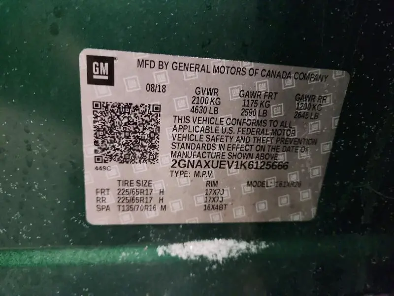 2019 CHEVROLET EQUINOX LT  