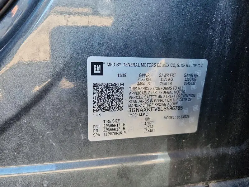 2020 CHEVROLET EQUINOX LT  