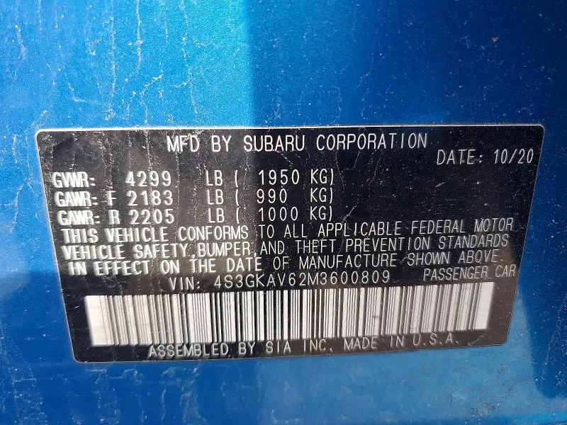 2021 SUBARU IMPREZA PREMIUM  