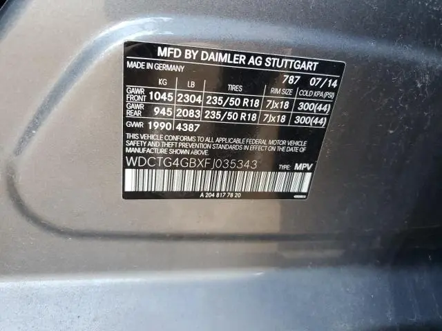 2015 MERCEDES-BENZ GLA 250 4MATIC  