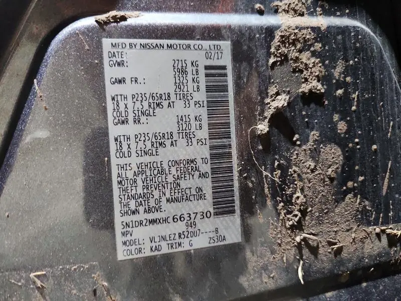 2017 NISSAN PATHFINDER SV  