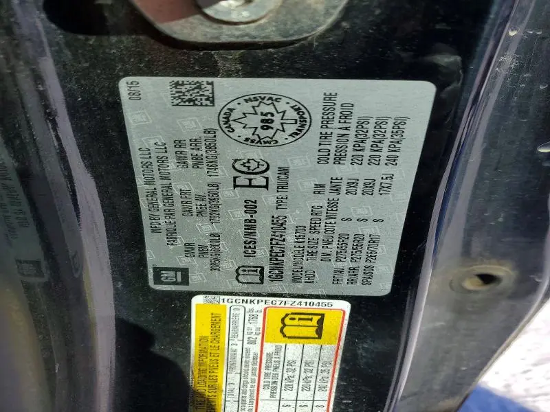 2015 CHEVROLET SILVERADO K1500  