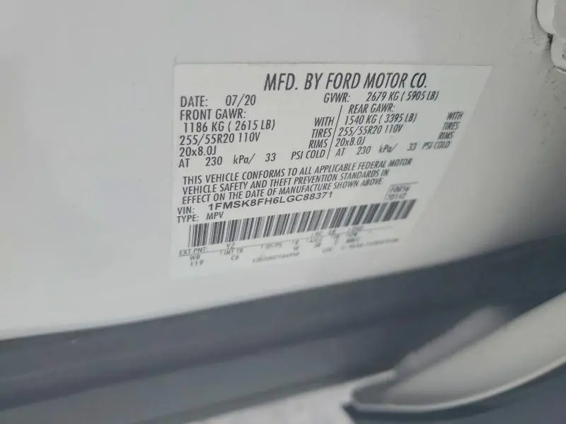 2020 FORD EXPLORER LIMITED  