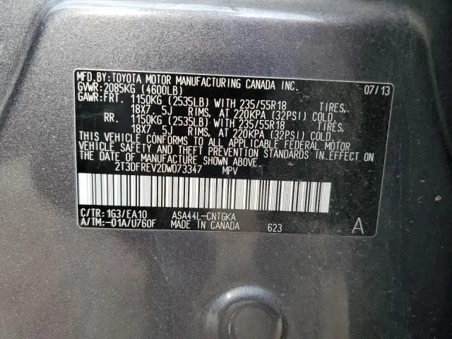 2013 TOYOTA RAV4 LIMITED  