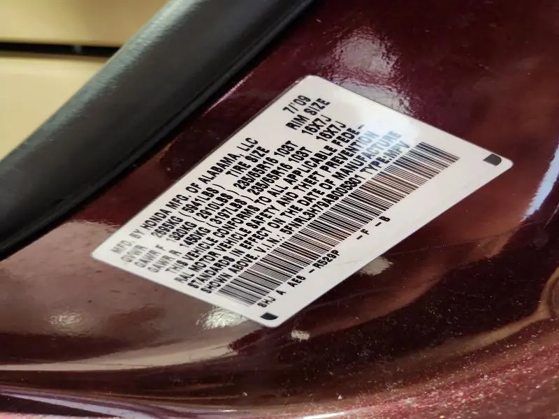 2010 HONDA ODYSSEY EXL  