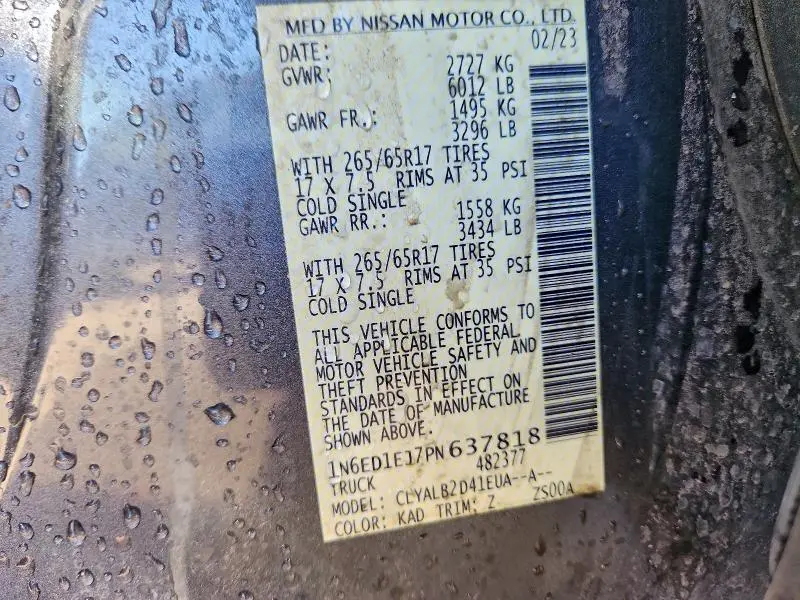 2023 NISSAN FRONTIER S  