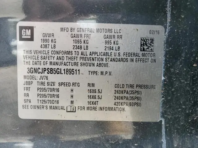 2016 CHEVROLET TRAX 1LT  