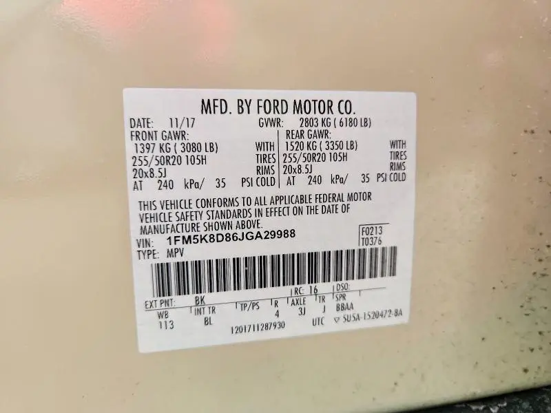2018 FORD EXPLORER XLT  