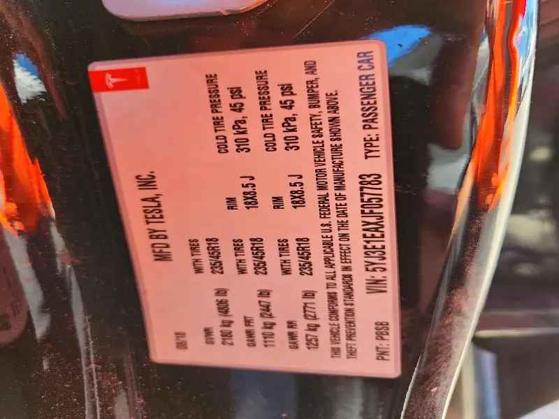 2018 TESLA MODEL 3   