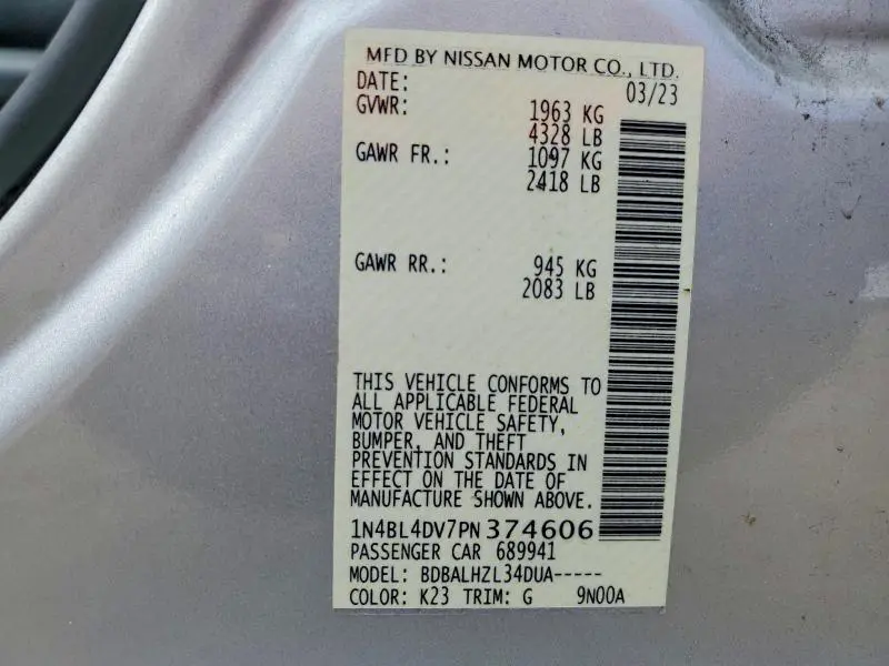 2023 NISSAN ALTIMA 2.5 SV  