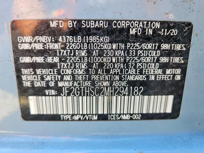 2021 SUBARU CROSSTREK SPORT  