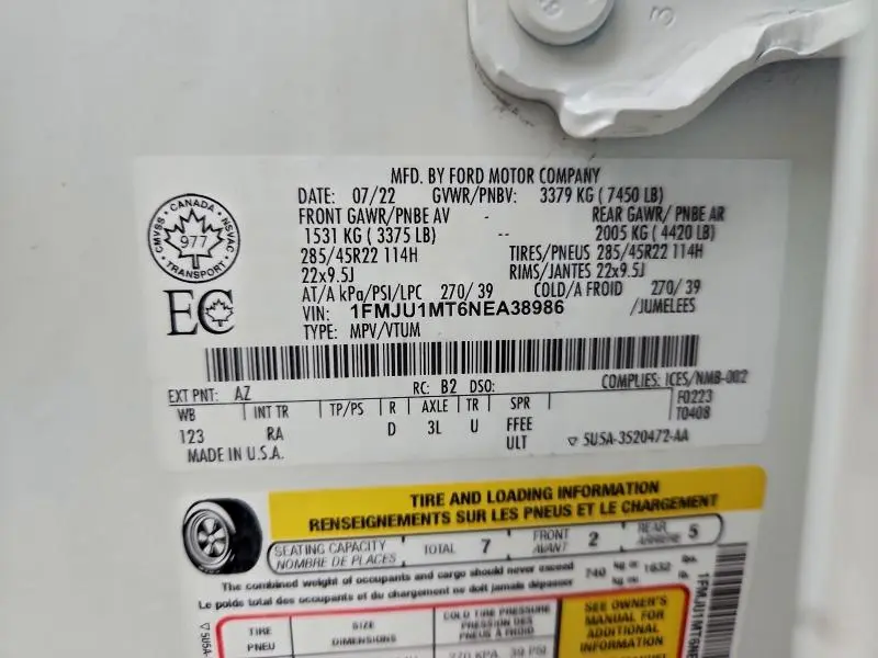 2022 FORD EXPEDITION PLATINUM  