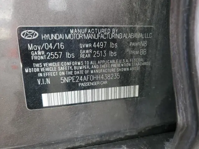 2017 HYUNDAI SONATA SE  
