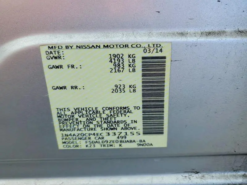2014 NISSAN LEAF SV  