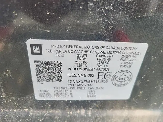 2021 CHEVROLET EQUINOX LT  