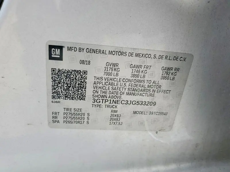 2018 GMC SIERRA C1500 SLT  