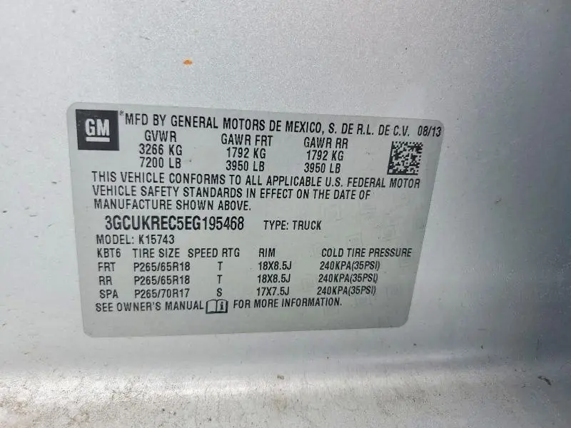 2014 CHEVROLET SILVERADO K1500 LT  