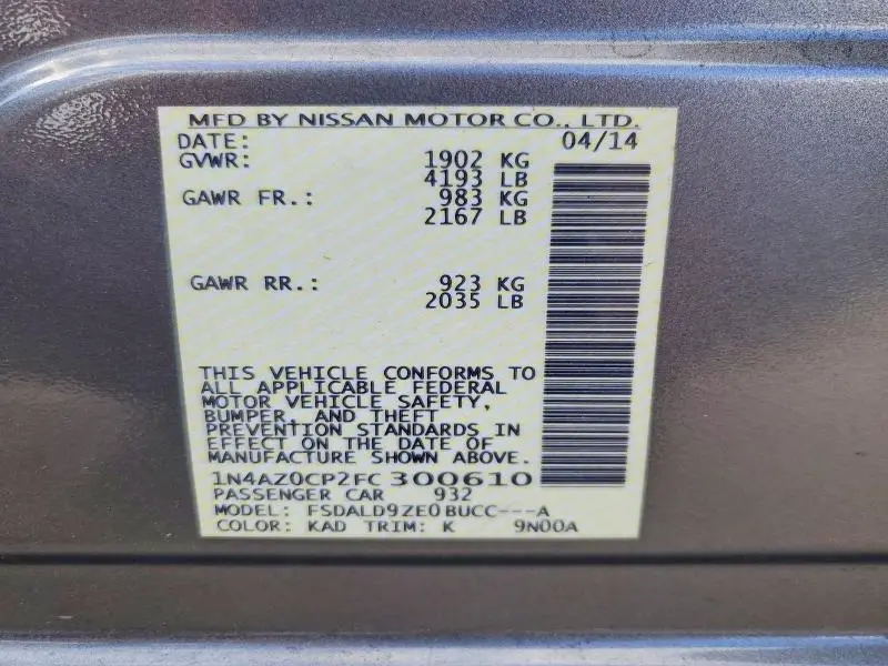 2015 NISSAN LEAF SV  