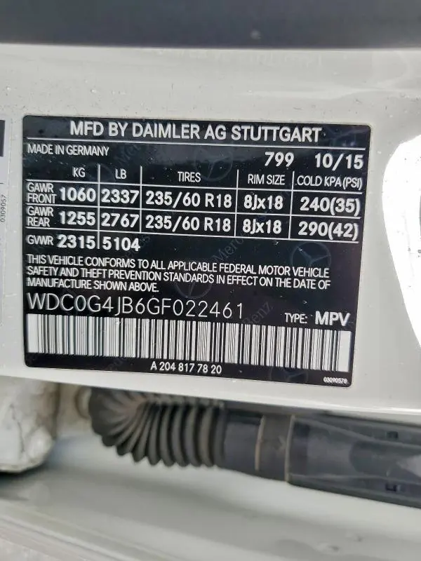 2016 MERCEDES-BENZ GLC 300  