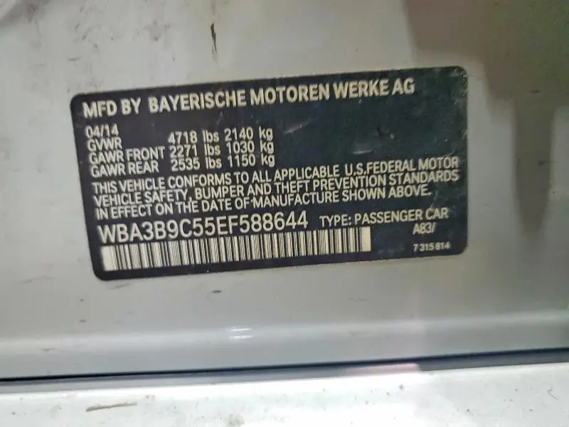 2014 BMW 335 XI  