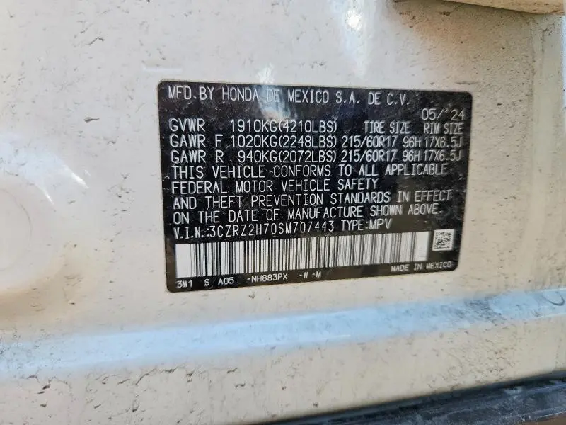 2025 HONDA HR-V EXL  
