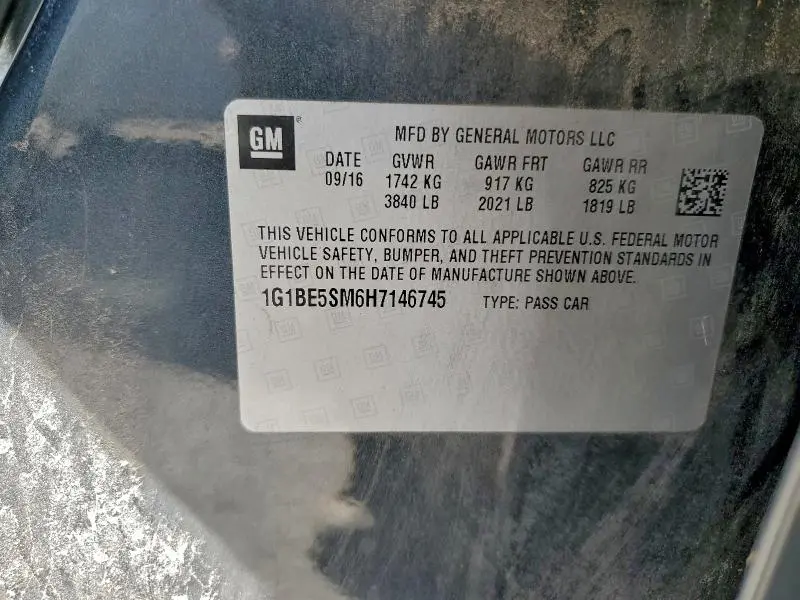 2017 CHEVROLET CRUZE LT  